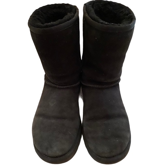 UGG Black Classic Short II #5825 Sheepskin Boots Size 6 - Picture 7 of 14